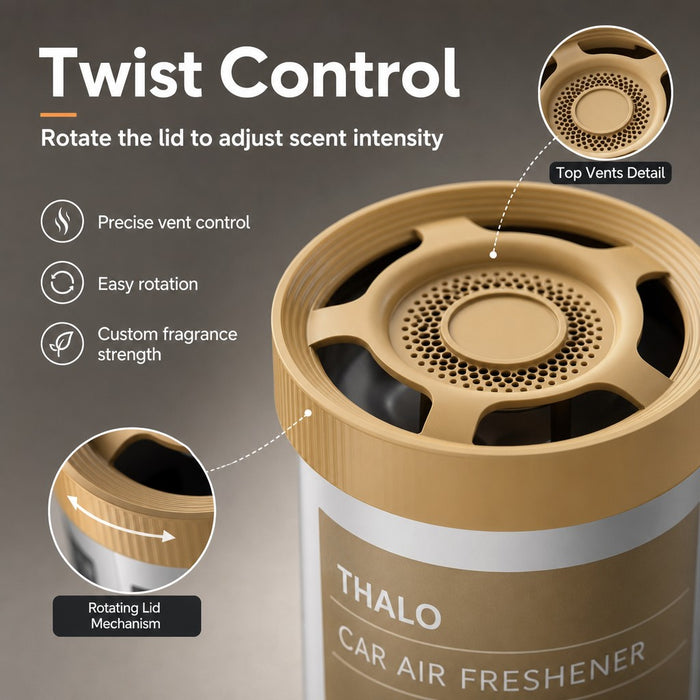 2-Pack Solid Car Air Freshener - 2 x 90g Adjustable Fragrance Balm