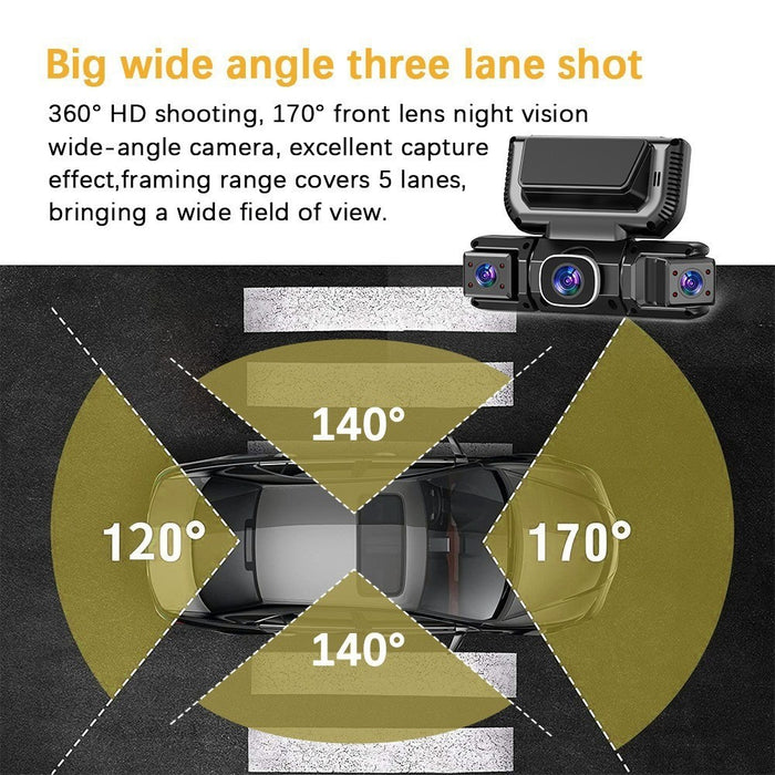 WiFi 4-Channel 1080P Dash Cam Front Cabin Side Rear Camera with 32GB Card