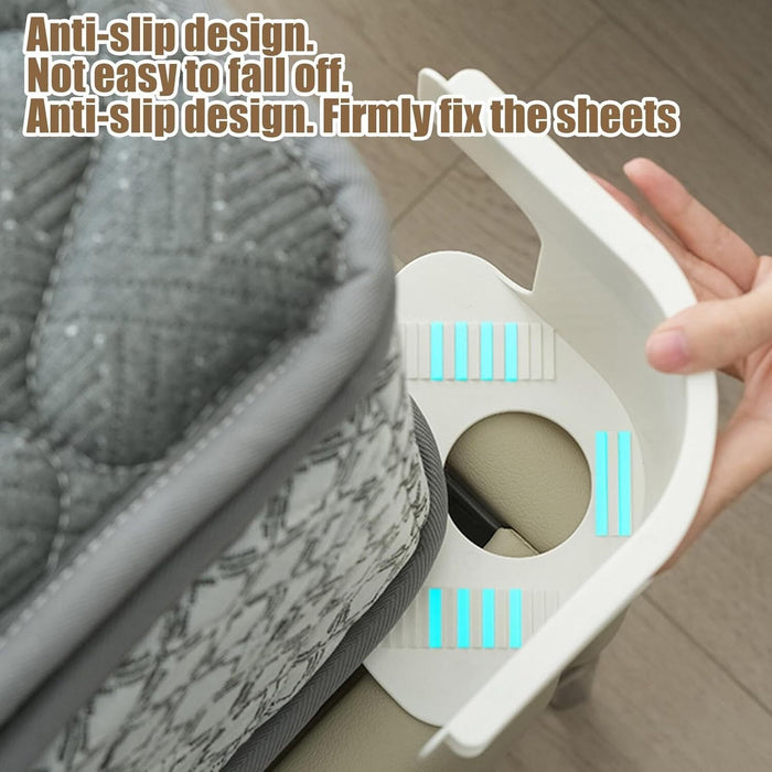 8PCS Bed Sheet Holders w/ Lock Strips Heavy-Duty Corner Straps Non-Slip Grippers