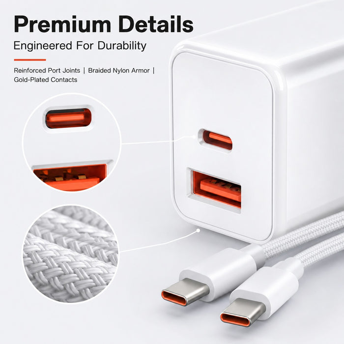 2Pack 30W USB-C Fast Charger with C to C Cables Dual Port AU Plug (SAA Approved)