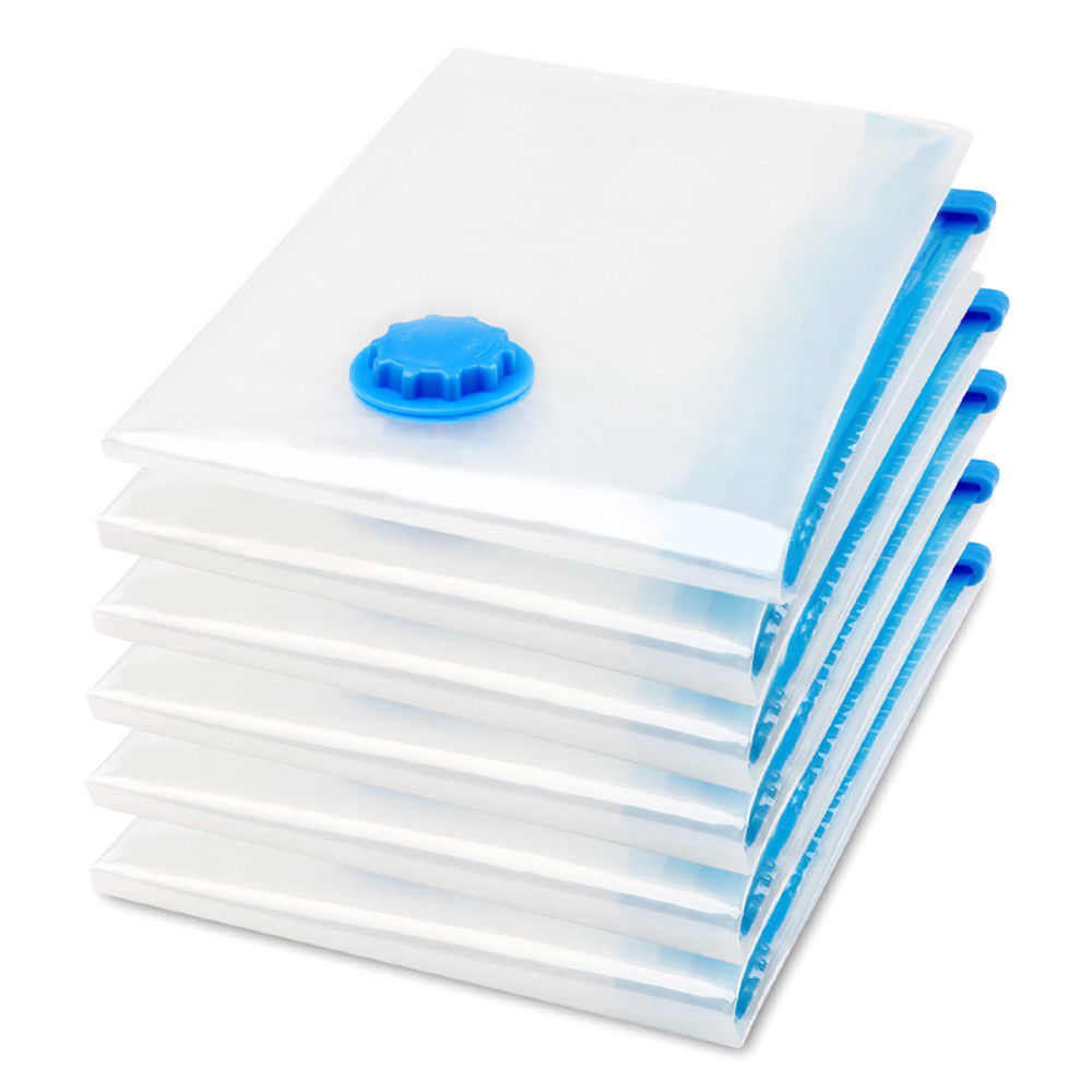 6 Pack Vacuum Storage Bags with Hand Pump – Space Saver Bags (1S+2M+2L+1XL)