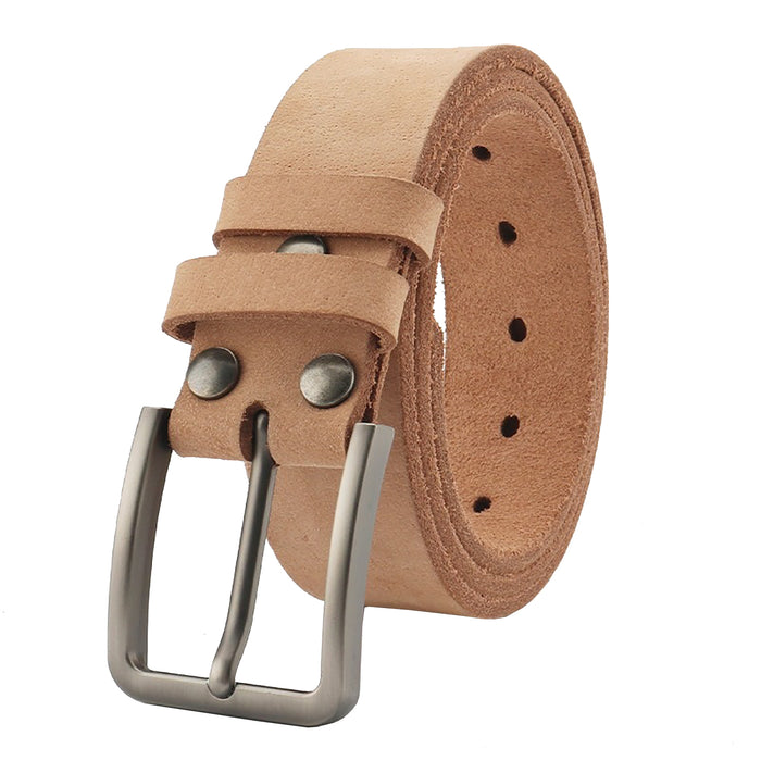 Men's Genuine Leather Belt Full Grain Cowhide Belt with Detachable Buckle