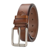New Cowhide Leather Men Belt Pin Buckle Luxury Male Belts – detail 7