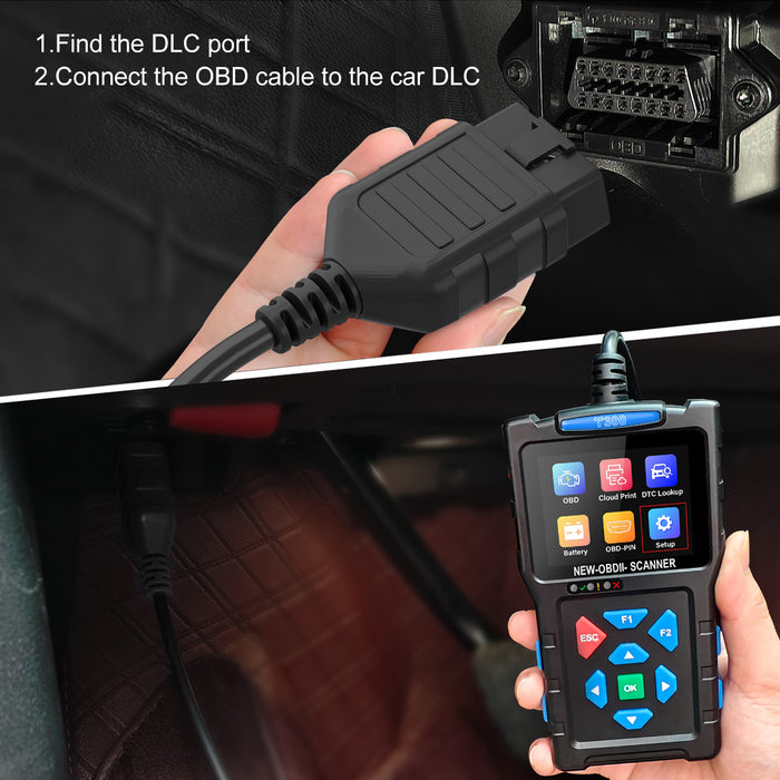 T300 OBD2 Scanner Car Diagnostic Tool - Engine Codes, Live Data, Battery Test, OBDII Code Reader