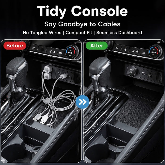 Premium Metal Mini 2-in-1 Wireless CarPlay & Android Auto Adapter