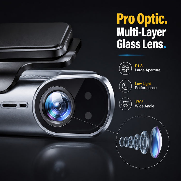 4K WiFi Hidden Front Dash Cam with 32GB Card G-Sensor Parking Protection