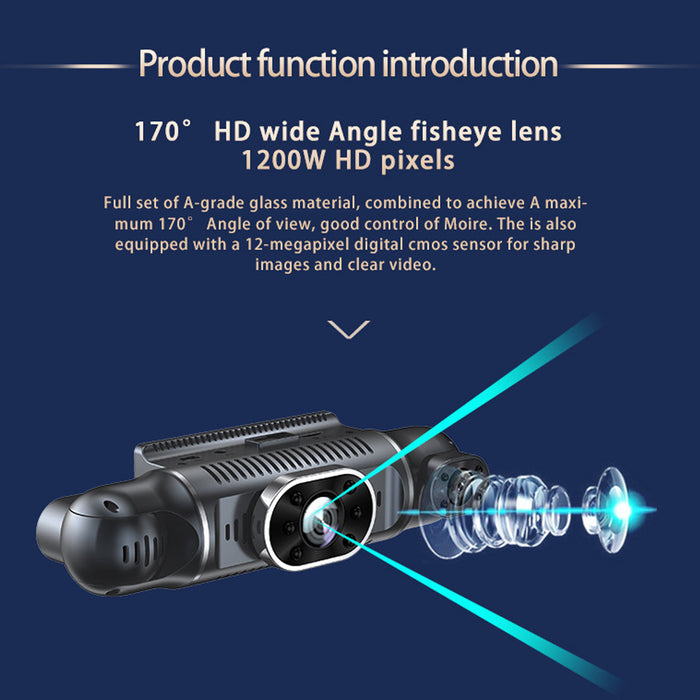 4 Channel Dash Cam WiFi GPS Quad View DVR with Hardwire Kit + 32GB Card