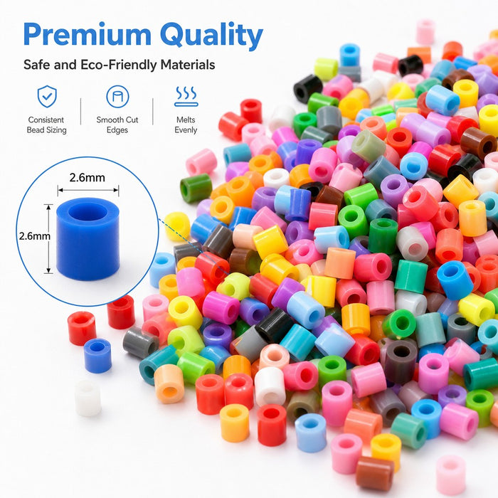 120 Colour 2.6mm Mini Fuse Beads Kit with Storage Cases & Accessories