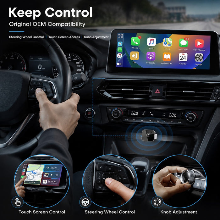 Premium Metal Mini 2-in-1 Wireless CarPlay & Android Auto Adapter