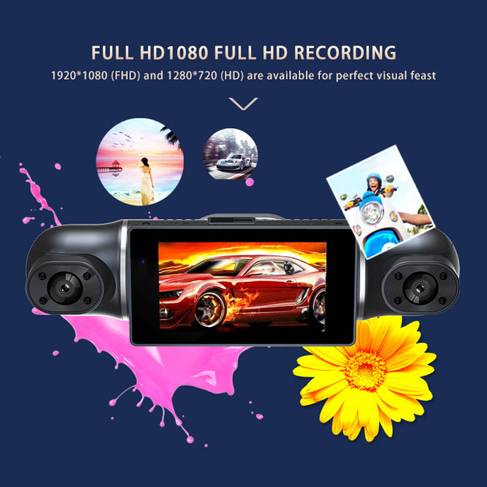 4 Channel Dash Cam WiFi GPS Quad View DVR with Hardwire Kit + 32GB Card