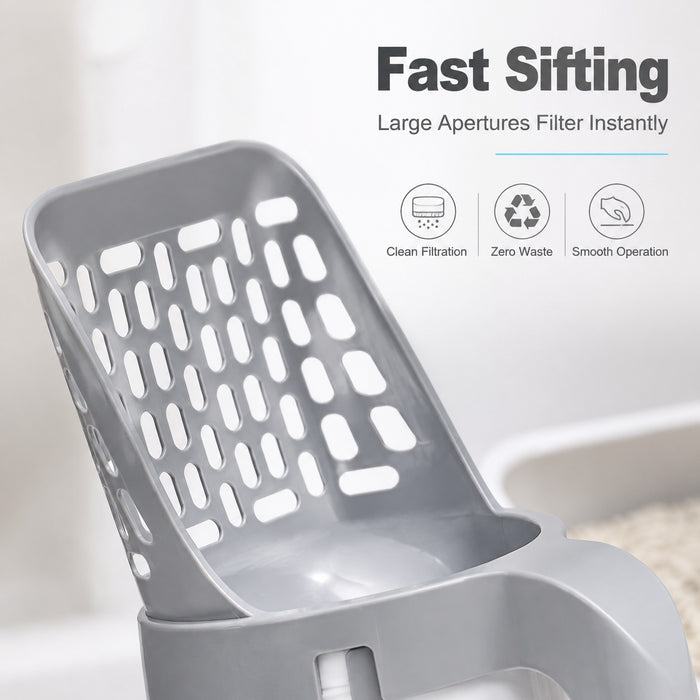 All-in-One Integrated Cat Litter Scoop with Trash Can & 90 Litter Bags