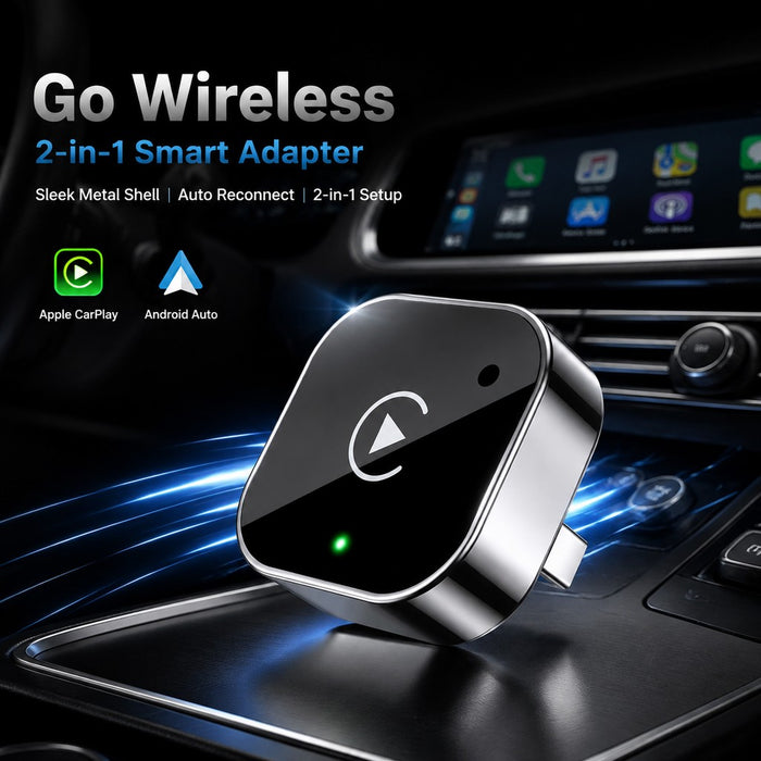 Premium Metal Mini 2-in-1 Wireless CarPlay & Android Auto Adapter