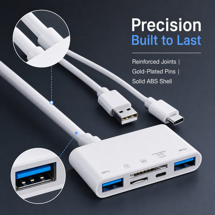 5-in-1 Memory Card Reader USB OTG Adapter Micro SD SDHC SDXC Card Reader