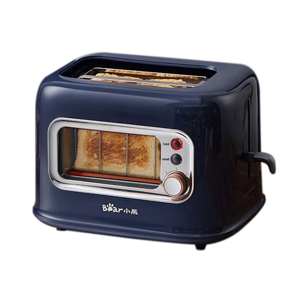 Bear Glass Window Toaster 2 Slice with Adjustable Browning SAA Approved