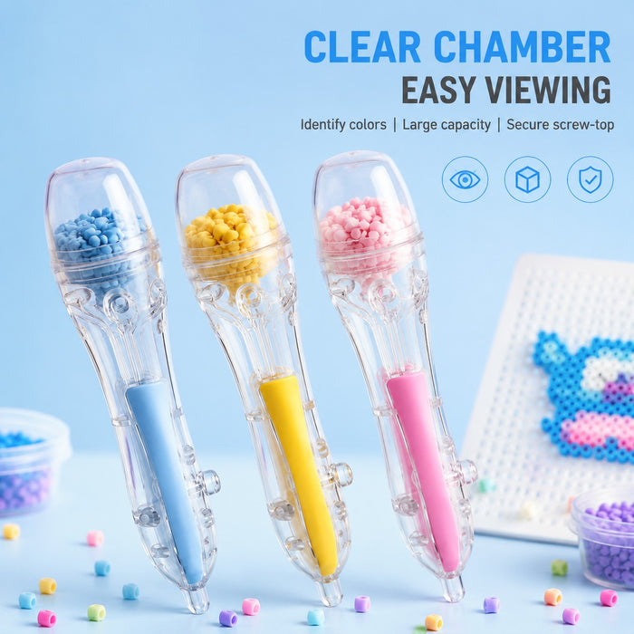 6-Pack Upgraded 2.0 Fuse Bead Dispenser Pens Smooth Press-to-Release Bead Tools