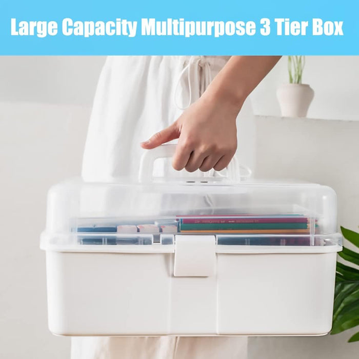 3 Layers Large Capacity Office Supply Organizer Box Paint Brush Organiser