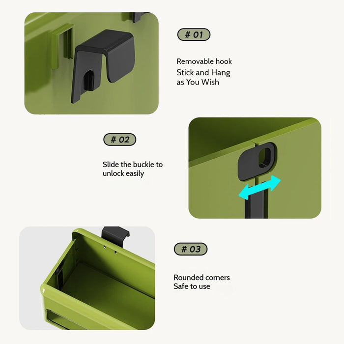 Foldable Hanging Storage Box No Drilling Required Wall-mounted Organizer