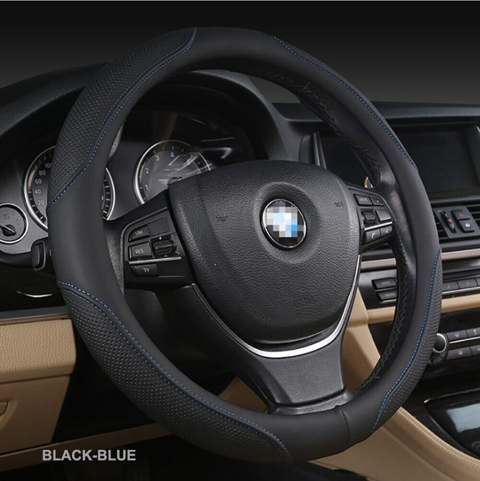 Universal Luxury Car 37-38cm Steering Wheel Cover PU Leather Non-slip Breathable