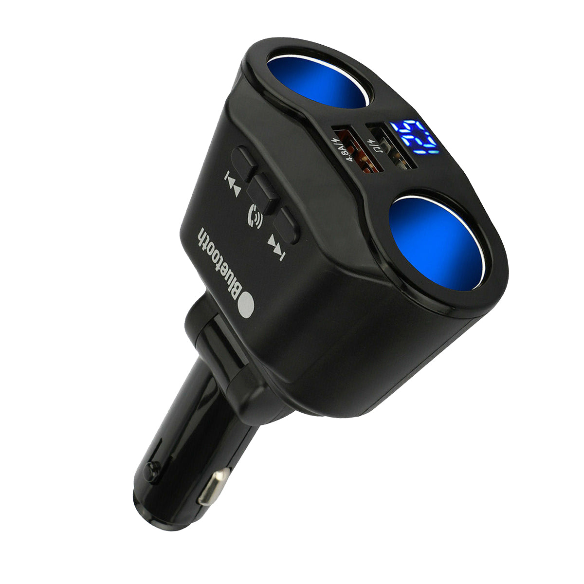 Dual Car Cigarette Lighter Socket Dual USB Charger Adapter Bluetooth5.3 MP3 Player