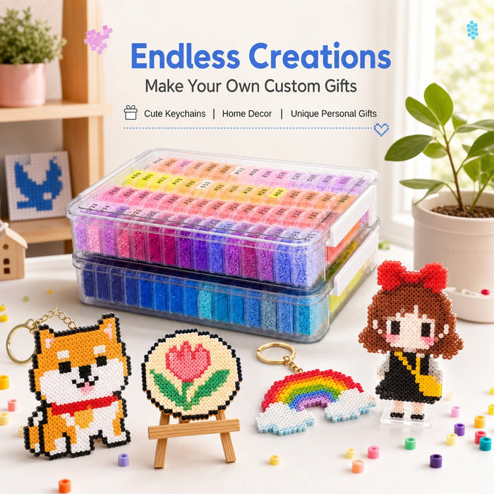 120 Colour 2.6mm Mini Fuse Beads Kit with Storage Cases & Accessories