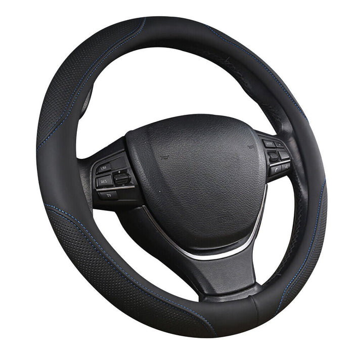 Universal Luxury Car 37-38cm Steering Wheel Cover PU Leather Non-slip Breathable