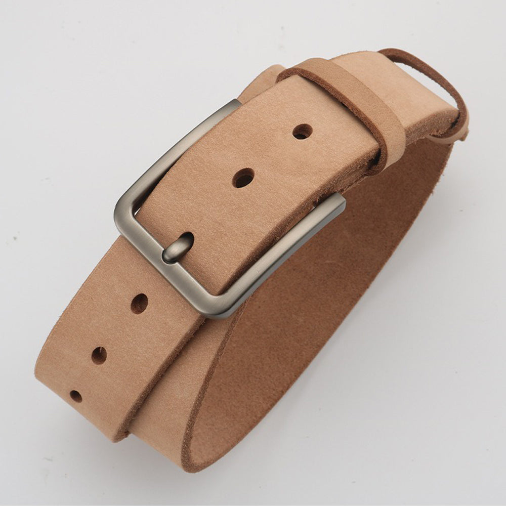 Men's Genuine Leather Belt Full Grain Cowhide Belt with Detachable Buckle