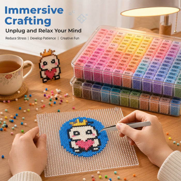 120 Colour 2.6mm Mini Fuse Beads Kit with Storage Cases & Accessories