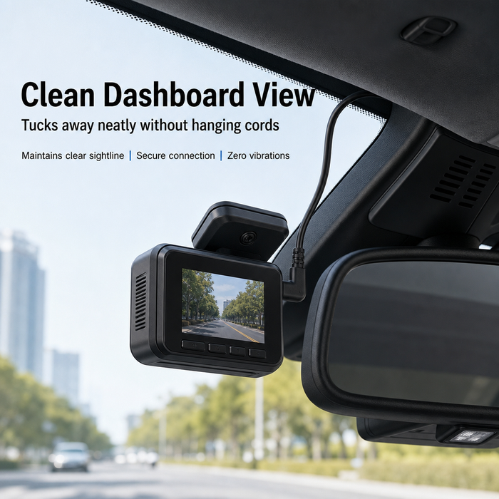 3.5m USB-A to Right-Angle USB-C Type-C Dash Cam Power Cable
