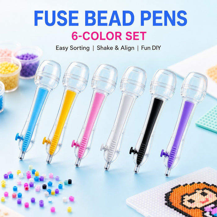 6-Pack Upgraded 2.0 Fuse Bead Dispenser Pens Smooth Press-to-Release Bead Tools