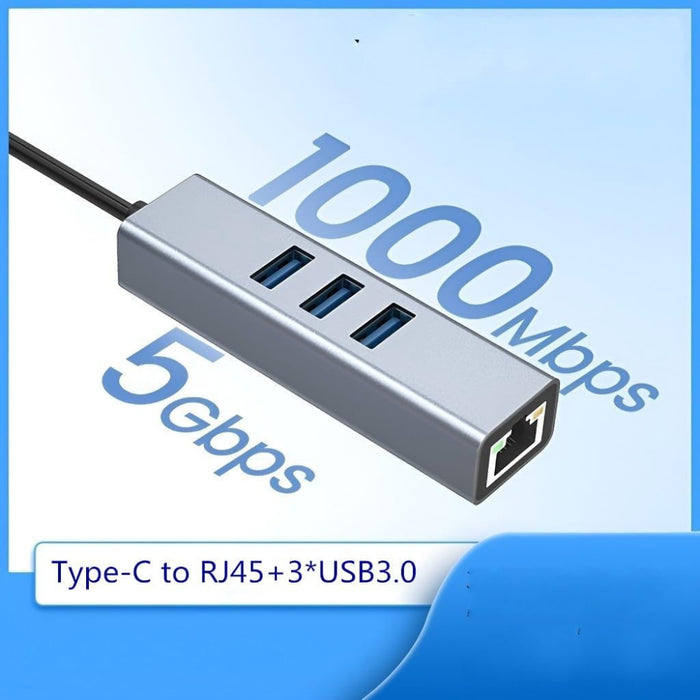 USB C to Ethernet Adapter with 1000Mbps Gigabit RJ45 and 3xUSB 3.0 Ports