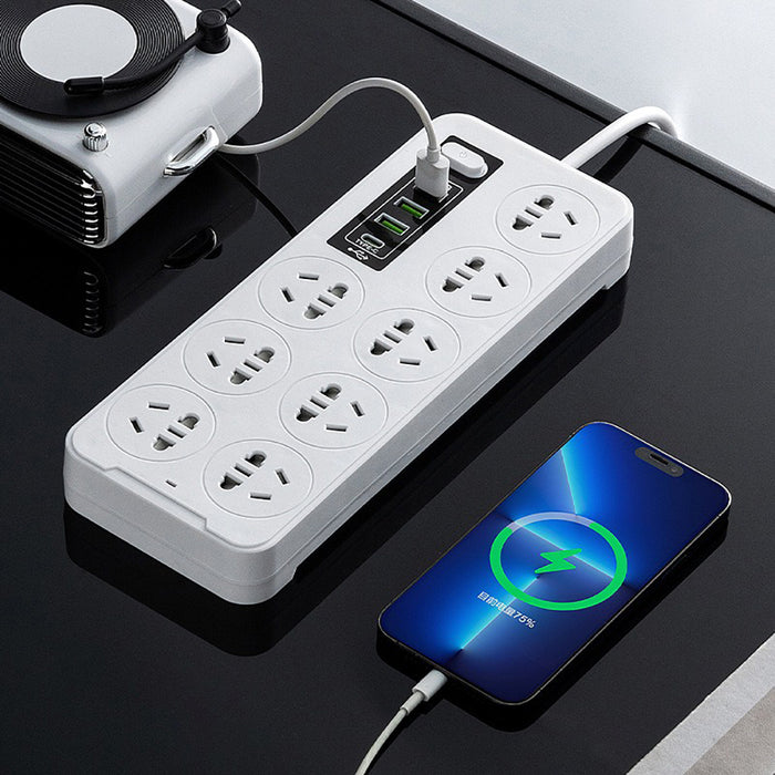 AU Standard Smart Power Board with USB Type-C Overload Protection Safety Shutter 1.8M Cable