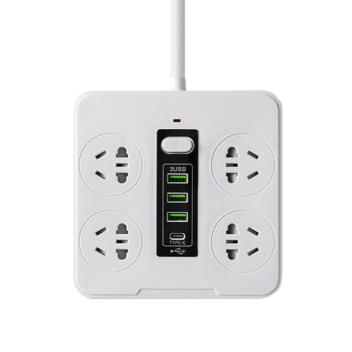 AU Standard Smart Power Board with USB Type-C Overload Protection Safety Shutter 1.8M Cable