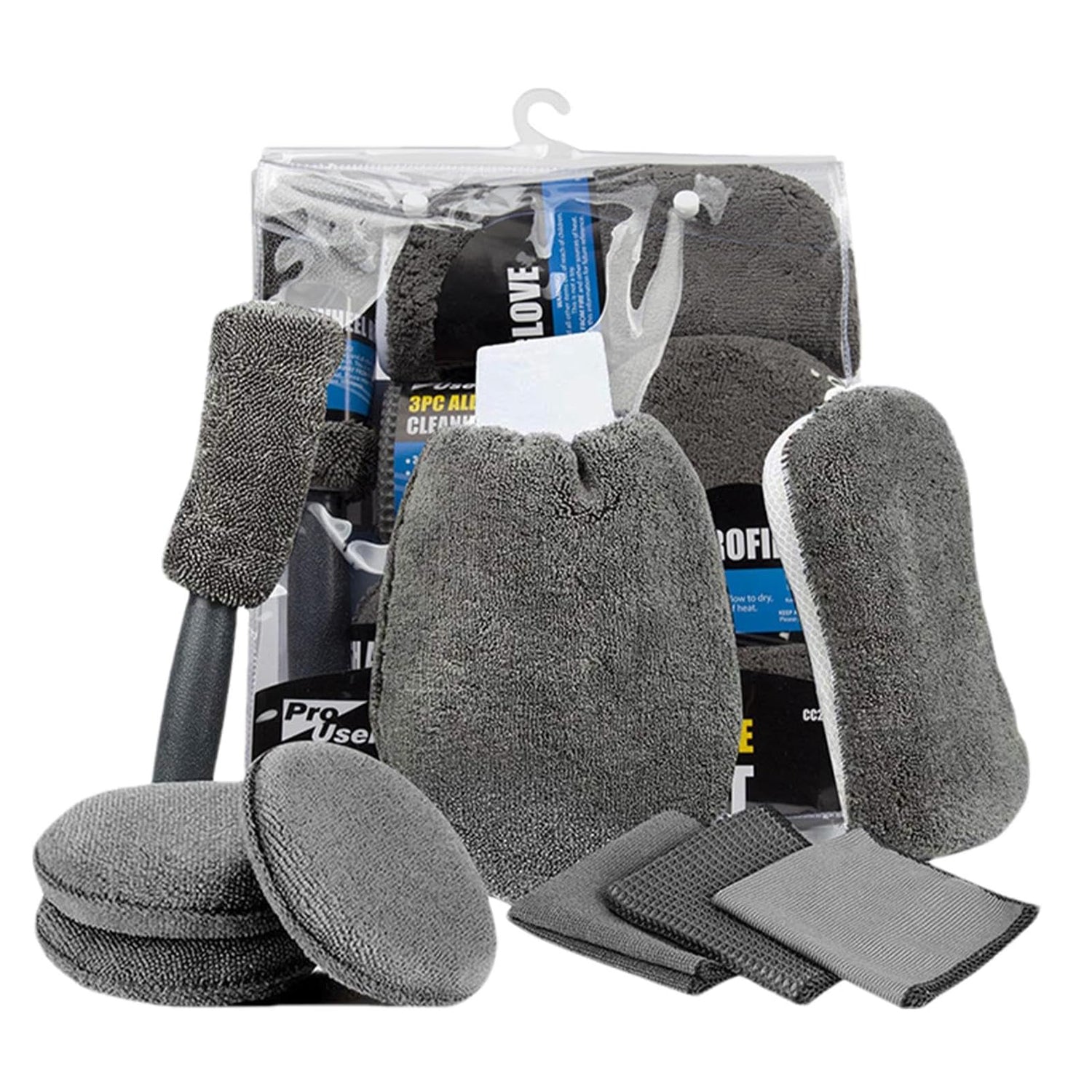 Car Cleaning Sponge Towel Brush Set 9Pcs Car Wash Kits Cleaning Tools Set