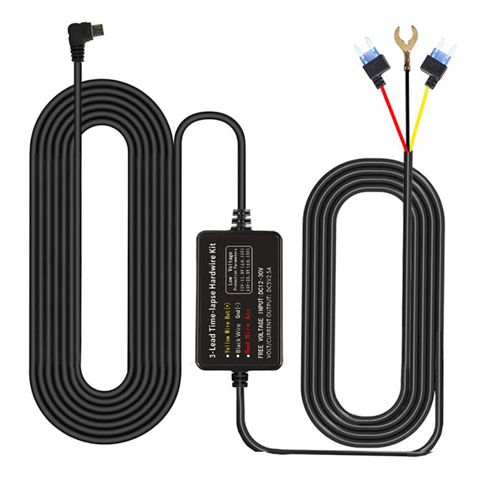 3-Wire Smart Hardwire Kit for Dash Cam Low Voltage Protection Mini USB / Micro USB / Type-C