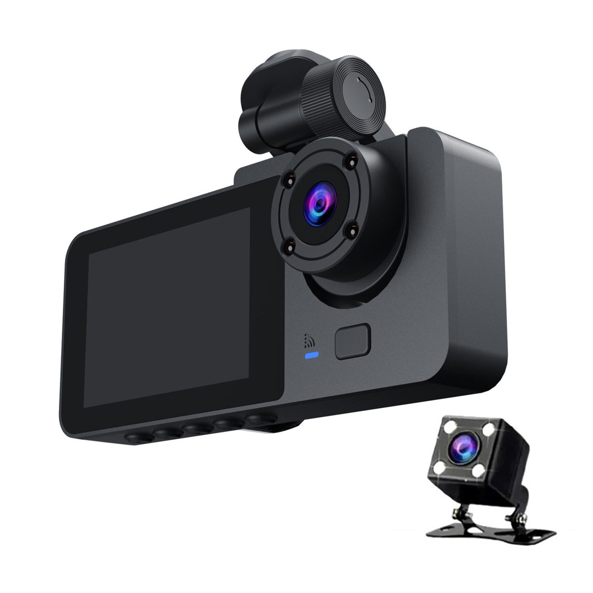 3-Channel Car DVR HD 1080P Vehicle Dash Cam Motion Detection 32GB Card Included