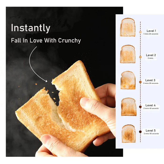 Bear Glass Window Toaster 2 Slice with Adjustable Browning SAA Approved