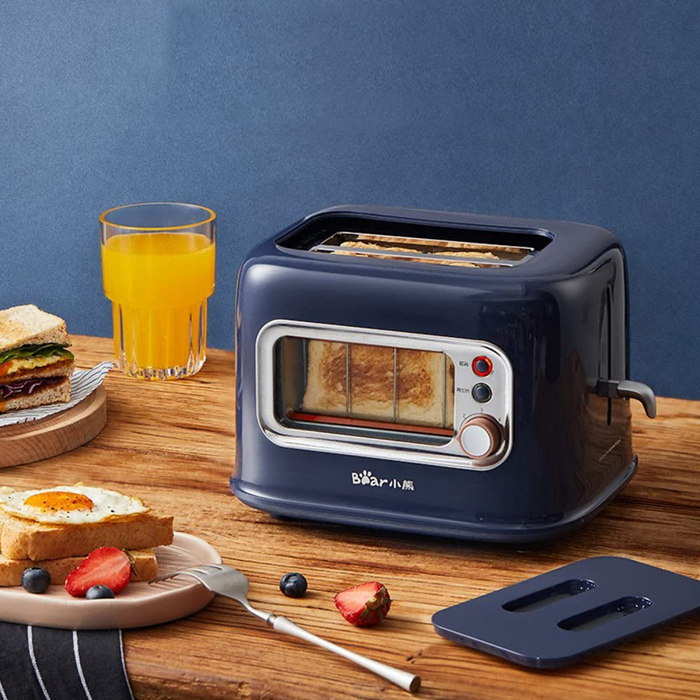 Bear Glass Window Toaster 2 Slice with Adjustable Browning SAA Approved