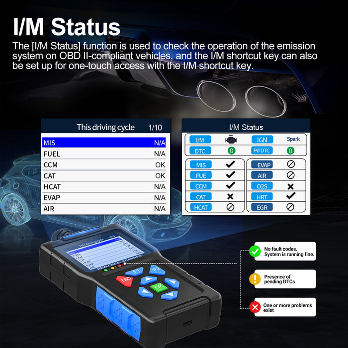 T300 OBD2 Scanner Car Diagnostic Tool - Engine Codes, Live Data, Battery Test, OBDII Code Reader