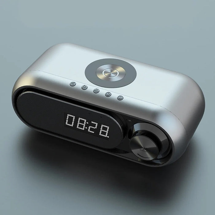 Bluetooth Speaker with 15W Wireless Charger Digital Alarm Clocks FM Radio Music Player