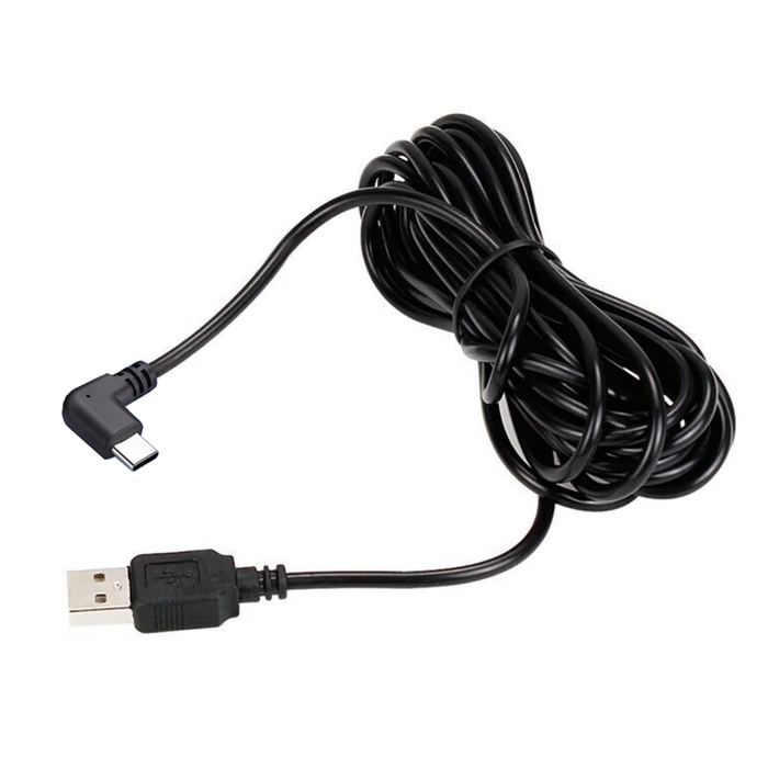 3.5m USB-A to Right-Angle USB-C Type-C Dash Cam Power Cable