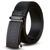 Genuine Cowhide Embossed with Crocodile Pattern Belt Luxury Business Automatic Belts – detail 8