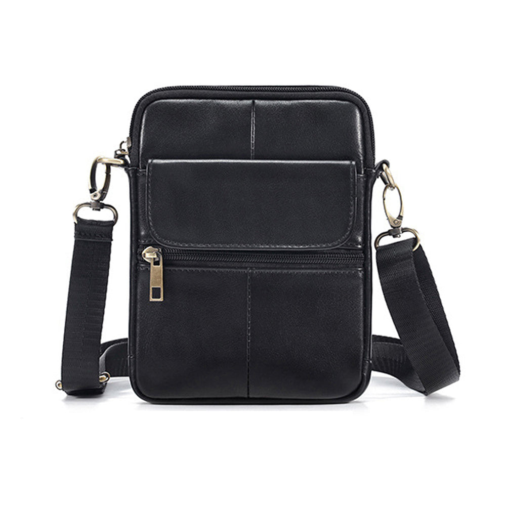 Genuine leather men's crossbody bag oiled wax leather Satchel Crossbody Bag – detail 9