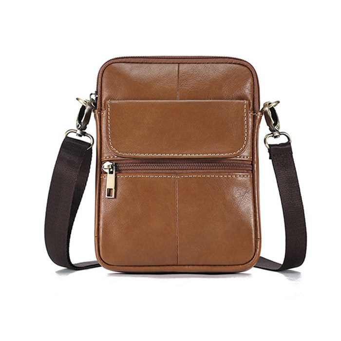 Genuine leather men's crossbody bag oiled wax leather Satchel Crossbody Bag