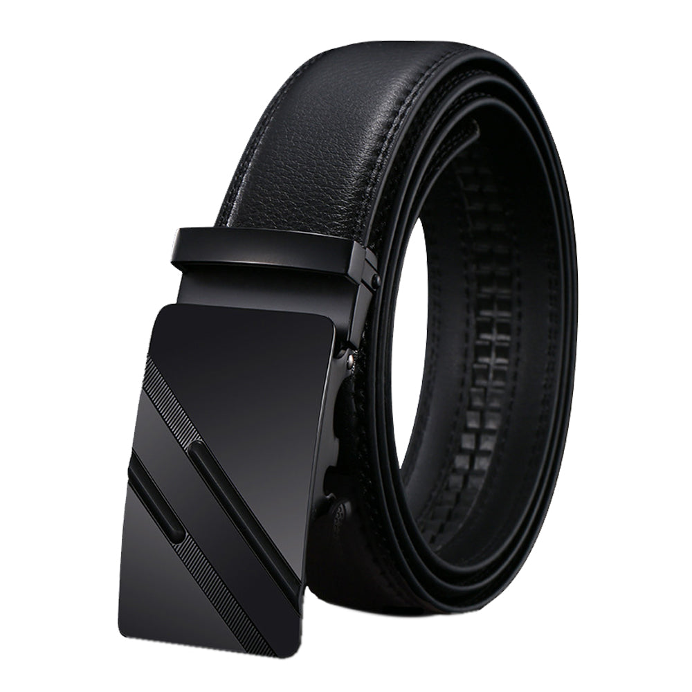 Genuine Leather Belt Men's Plate Reversible Buckle Business Dress Belts
