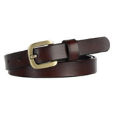 New Women's Belt Luxury Genuine Leather Belts For Women Female Gold Pin Buckle
