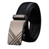Adjustable Slide Luxury Leather Belt For Men's Automatic Buckle Ratchet Business Dress Belts – detail 9