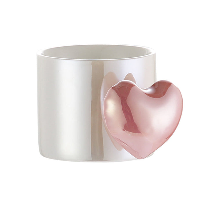 Lovely 3D Heart Love Ceramic Cup Mug Puffy Heart Handle with Gift Box