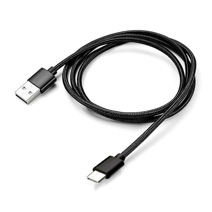 USB A to USB TYPE-C Fast Charging Cable 1M Black Nylon Strong Braided