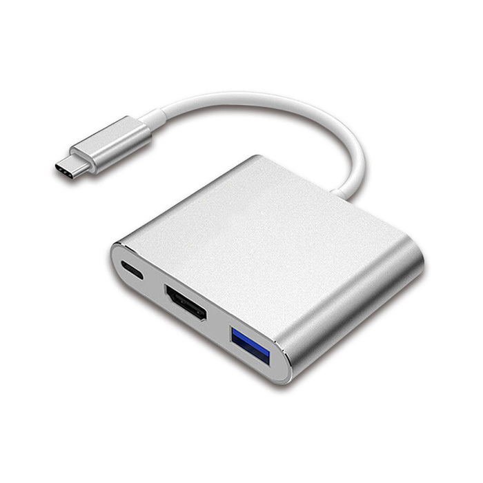 3 in 1 USB 3.1 Type-C USB-C to Female HUB 4K HD HDMI Data Charging Cable Adapter