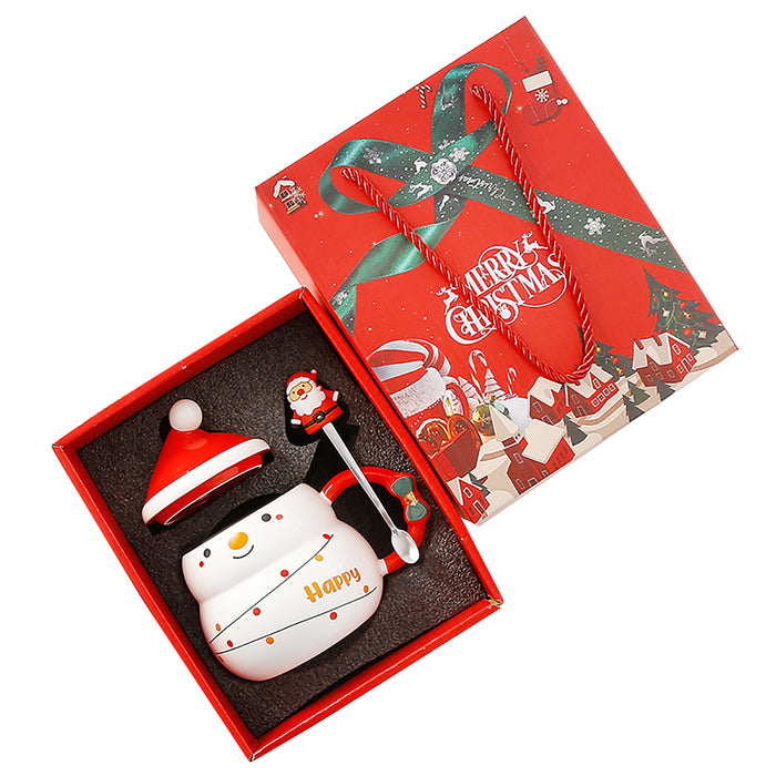 Christmas Cup Gift Box Ceramic Mug Set Mug Gift Set Christmas Coffee Cup